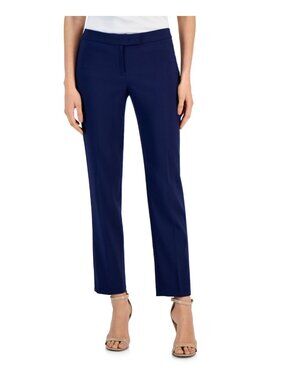 Anne Klein Women's Straight-Leg Bowie Pants Dark Blue Size 2 MSRP $89